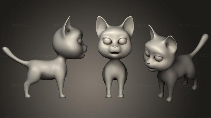 Игрушки (Мультяшный кот, TOYS_0455) 3D модель для ЧПУ станка